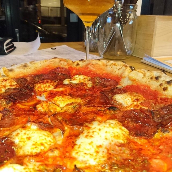 Great perspective at #485 degrees delicious pizza